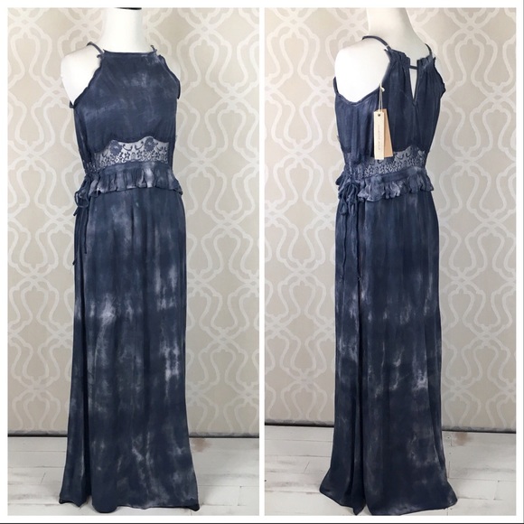 Bohemian Mineral Washed Tie Dye & Lace Maxi - Picture 2 of 8
